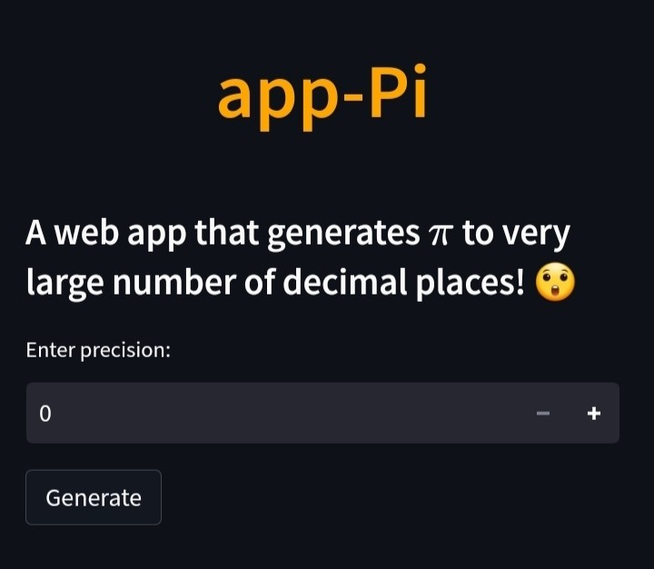 Pi Digits Generator Web Application - Mathematical Computing Project